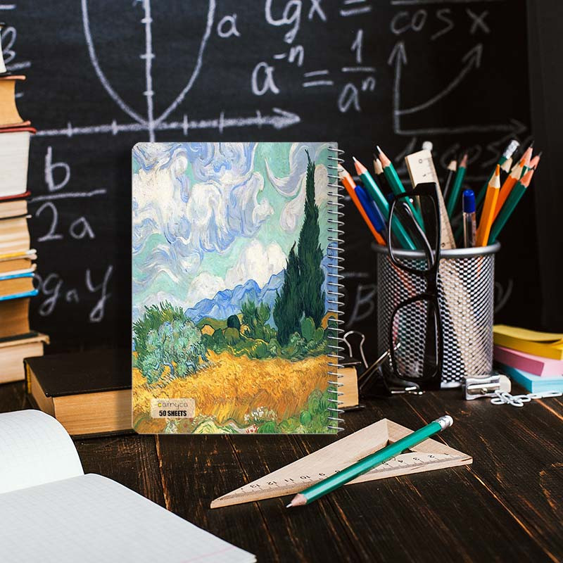 دفتر نقاشی 50 برگ کارنیکا طرح نقاشیهای ونگوگ Van Gogh Paintings کد 11488 مجموعه 4 عددی