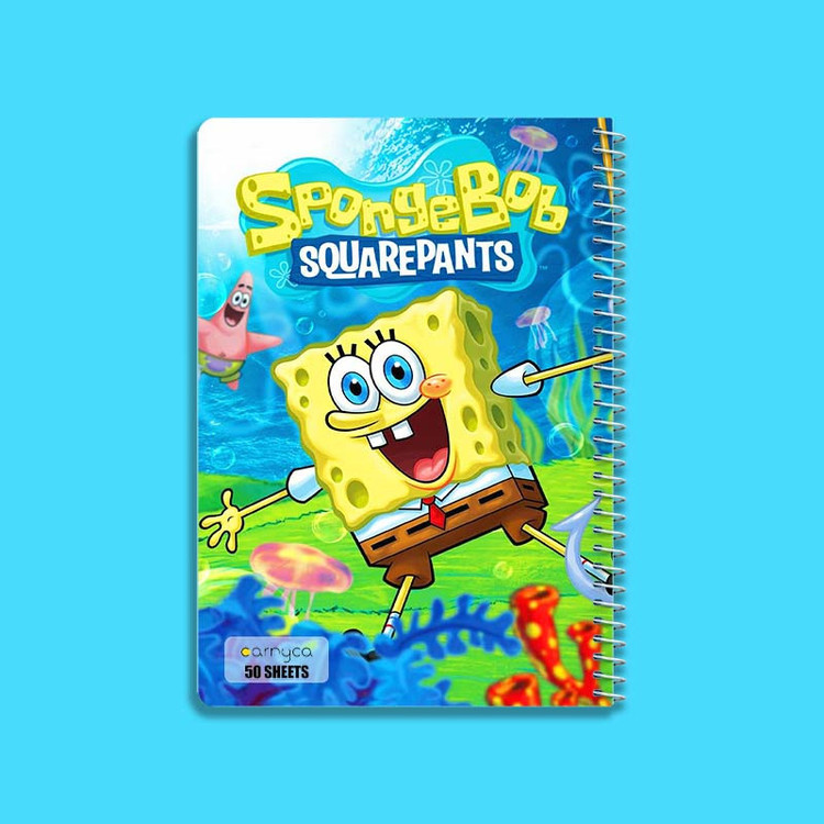 دفتر نقاشی 50 برگ کارنیکا طرح spong bob کد 66092 مجموعه 4 عددی