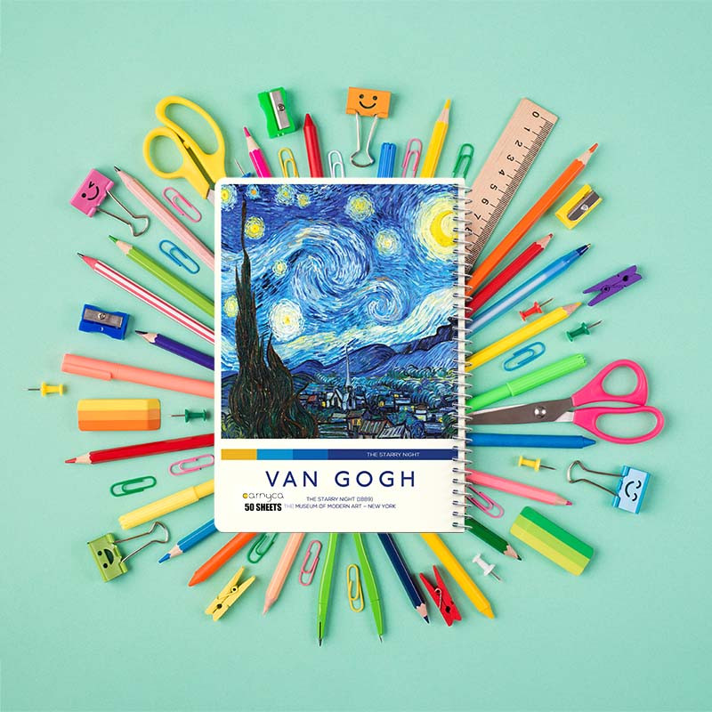 دفتر نقاشی 50 برگ کارنیکا طرح نقاشیهای ونگوگ Van Gogh Paintings کد 66652 مجموعه 4 عددی