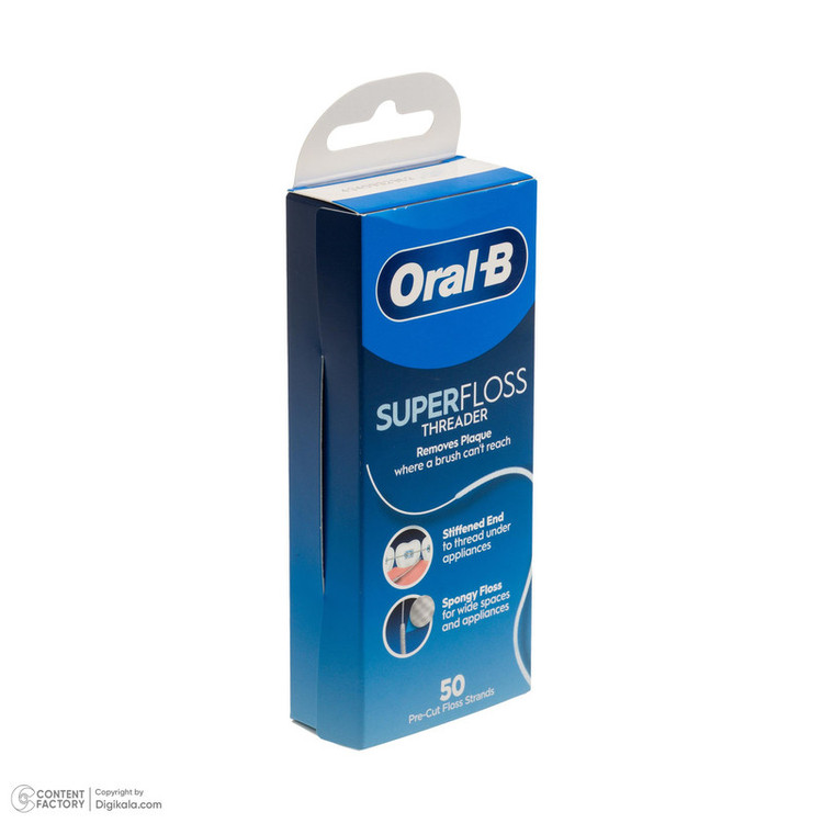 نخ دندان ارتودنسی اورال بی مدل Super Floss بسته 50 عددی