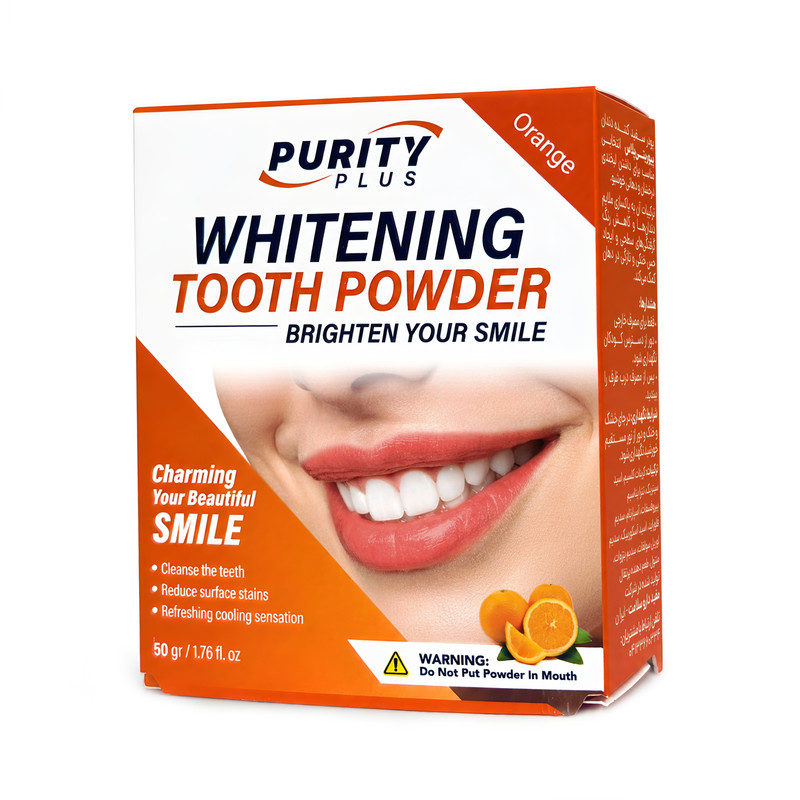 پودر سفیدکننده دندان پیوریتی پلاس مدل Orange وزن ۵۰ گرم