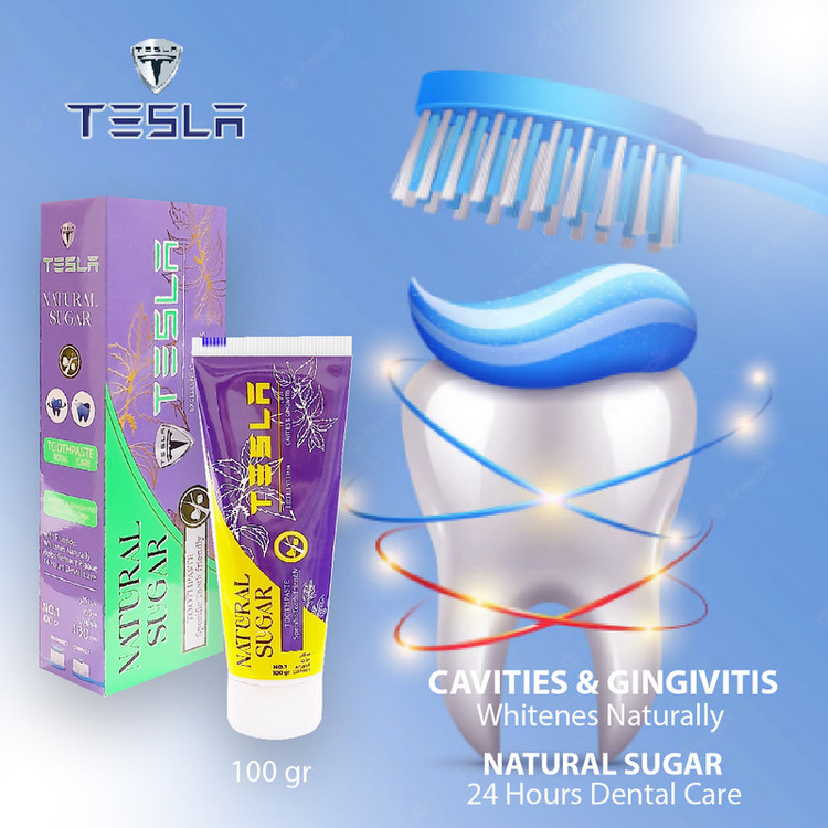 خمیر دندان تسلا مدل Natural Sugar وزن 100 گرم مجموعه 2 عددی
