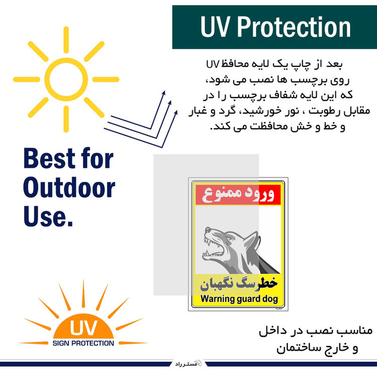 برچسب ایمنی مستر راد طرح خطر سگ نگهبان مدل HSE-OSHA-152