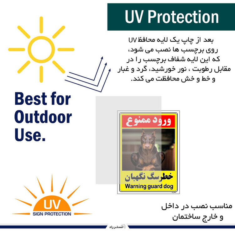 برچسب ایمنی مستر راد طرح خطر سگ نگهبان مدل HSE-OSHA-143