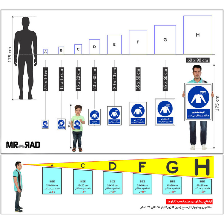 برچسب ایمنی مستر راد طرح کارت شناسایی هنگام ورود الزامی است مدل HSE-OSHA-0345
