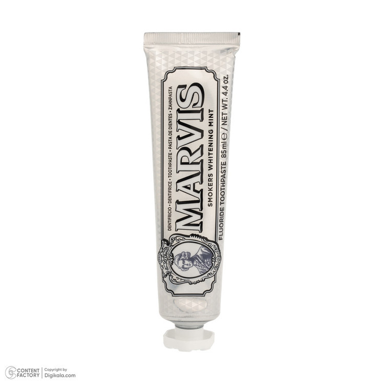 خمیر دندان سفید کننده مارویس مدل Smokers Whitening Mint حجم 85 میلی لیتر