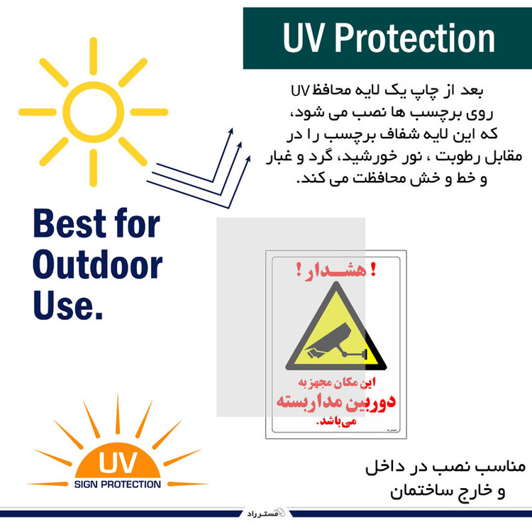 برچسب ایمنی مستر راد طرح این مکان مجهز به دوربین مدار بسته می باشد مدل HSE-OSHA-007