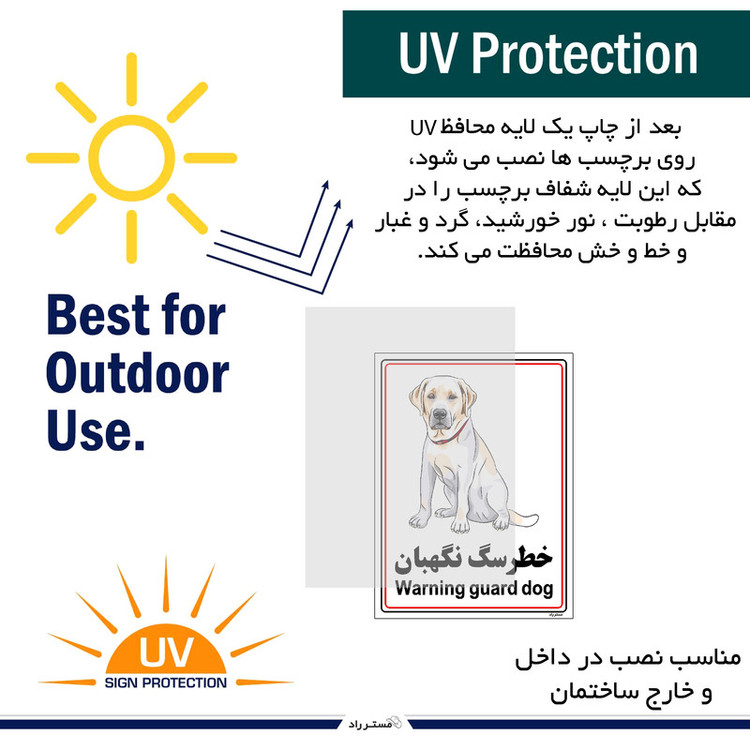 برچسب ایمنی مستر راد طرح خطر سگ نگهبان مدل HSE-OSHA-004
