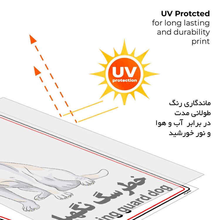 برچسب ایمنی مستر راد طرح خطر سگ نگهبان مدل HSE-OSHA-004