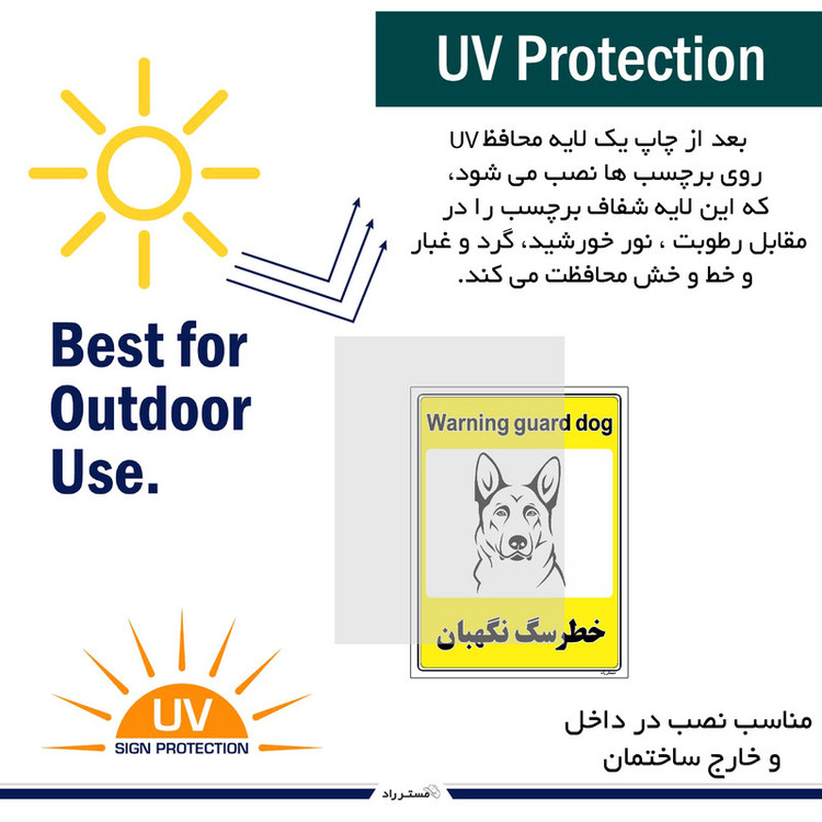 برچسب ایمنی مستر راد طرح خطر سگ نگهبان مدل HSE-OSHA-057