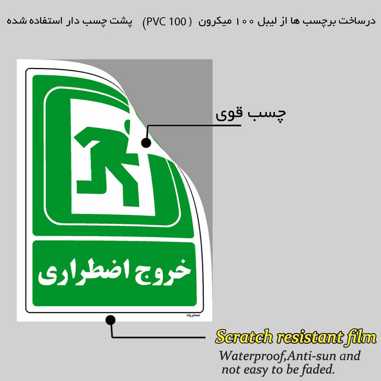 برچسب ایمنی مستر راد طرح خروج اضطراری مدل HSE-OSHA-172