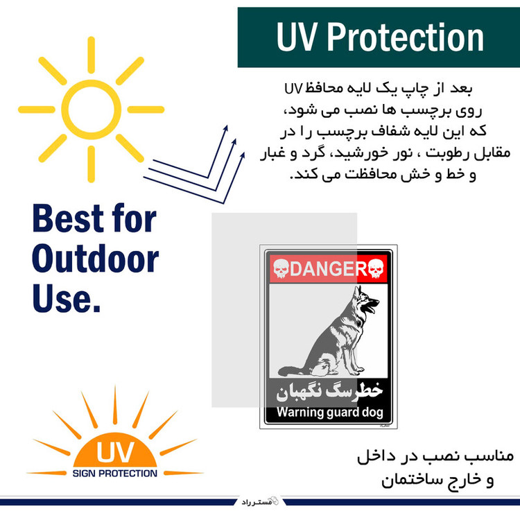 برچسب ایمنی مستر راد طرح خطر سگ نگهبان مدل HSE-OSHA-118