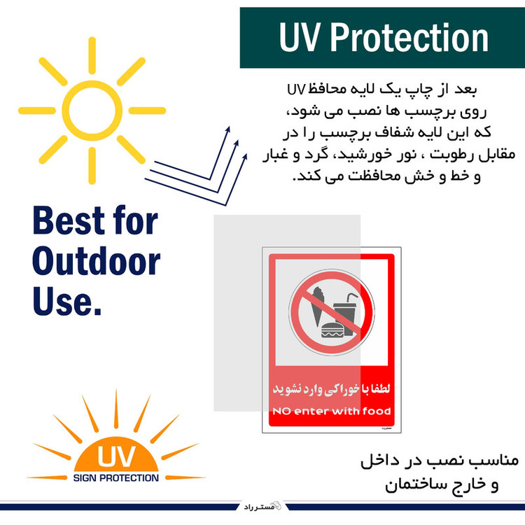 برچسب ایمنی مستر راد طرح لطفا با خوراکی وارد نشوید مدل HSE-OSHA-0987