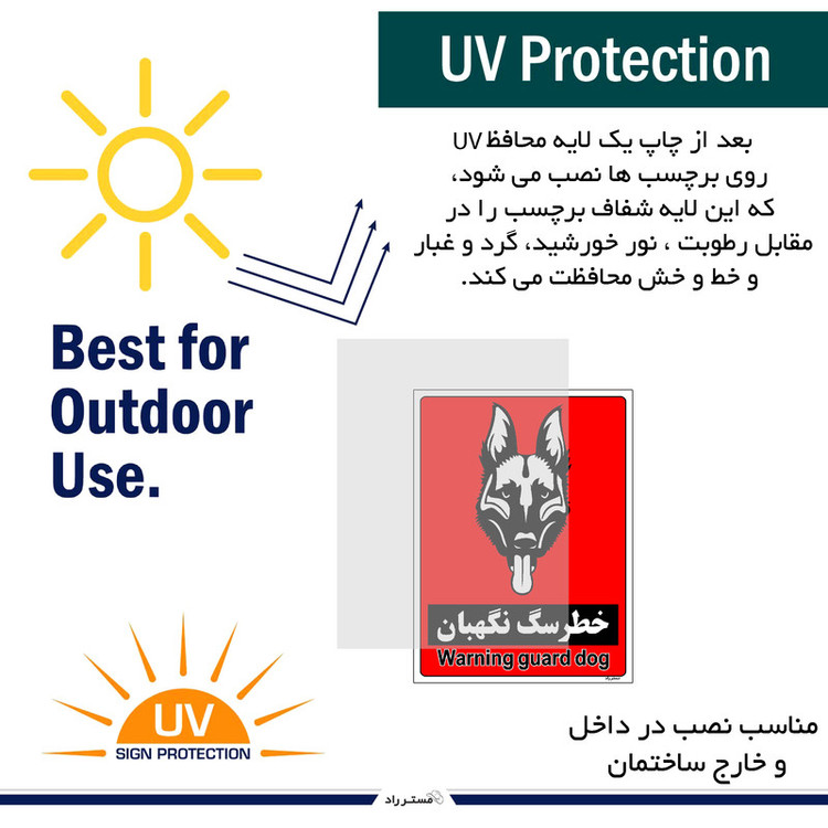 برچسب ایمنی مستر راد طرح خطر سگ نگهبان مدل HSE-OSHA-188
