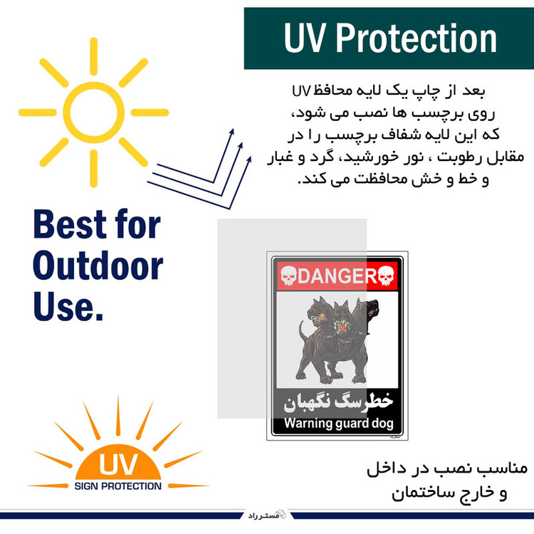 برچسب ایمنی مستر راد طرح خطر سگ نگهبان مدل HSE-OSHA-109