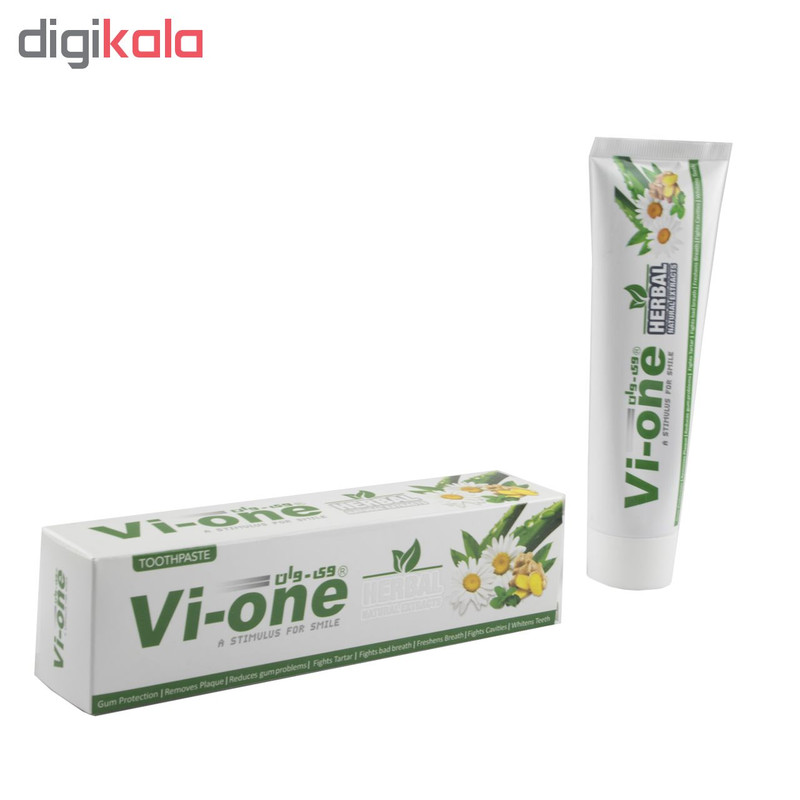 خمیر دندان وی وان گیاهی مدل Natural Herbal حجم 130 میلی لیتر