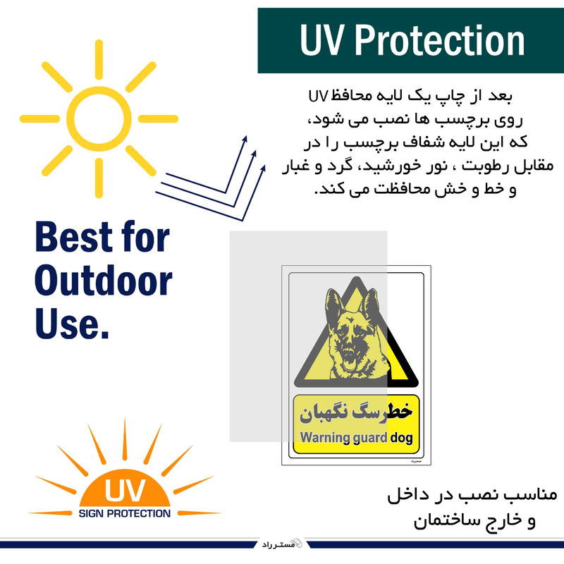 برچسب ایمنی مستر راد طرح خطر سگ نگهبان مدل HSE-OSHA-081