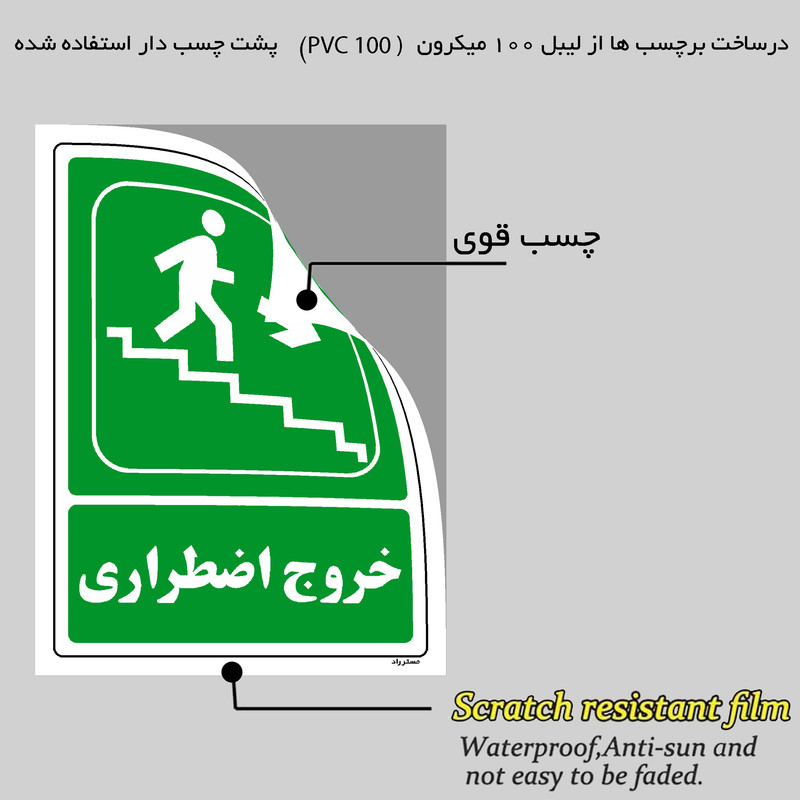 برچسب ایمنی مستر راد طرح خروج اضطراری مدل HSE-OSHA-128