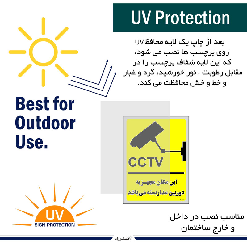برچسب ایمنی مستر راد طرح این مکان مجهز به دوربین مدار بسته می باشد مدل HSE-OSHA-023