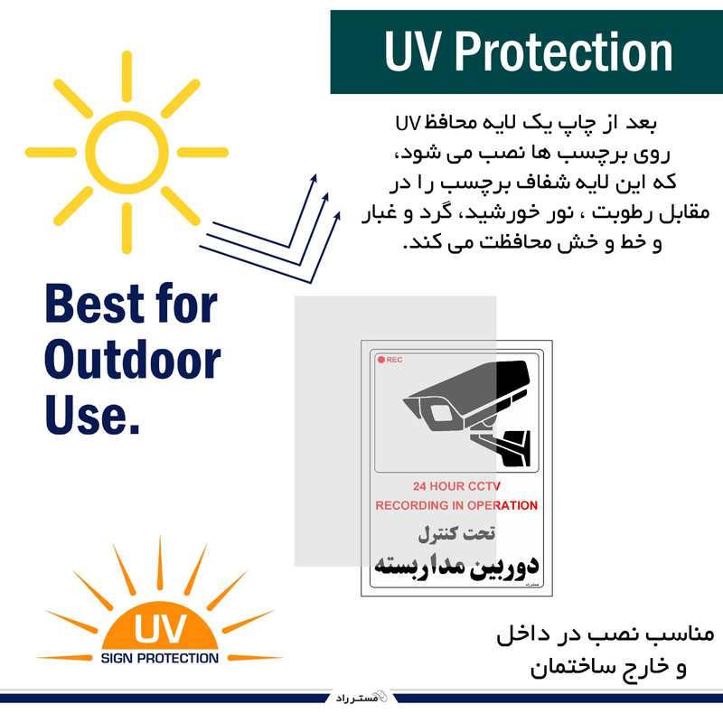 برچسب ایمنی مستر راد طرح تحت کنترل دوربین مدار بسته مدل HSE-OSHA-004