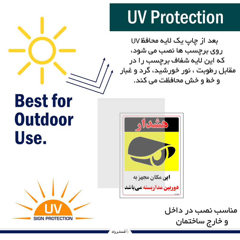 برچسب ایمنی مستر راد طرح این مکان مجهز به دوربین مدار بسته می باشد مدل HSE-OSHA-005