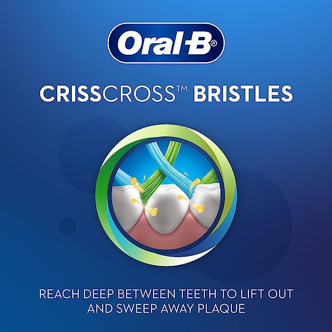 مسواک اورال-بی مدل CRISS CROSS ANTI-PLAQUE WITH NEEM با برس متوسط بسته 4 عددی