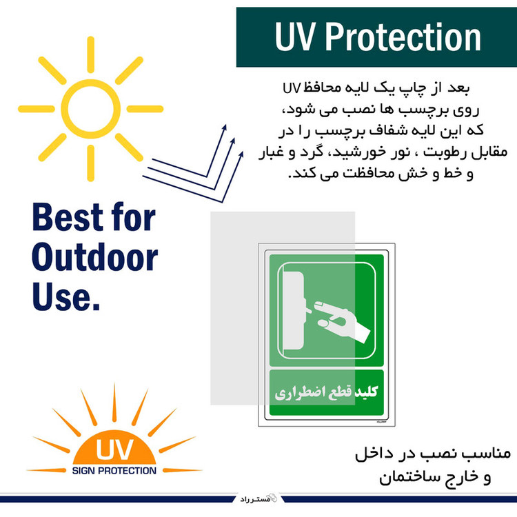 برچسب ایمنی مستر راد طرح کلید قطع اضطراری مدل HSE-OSHA-188