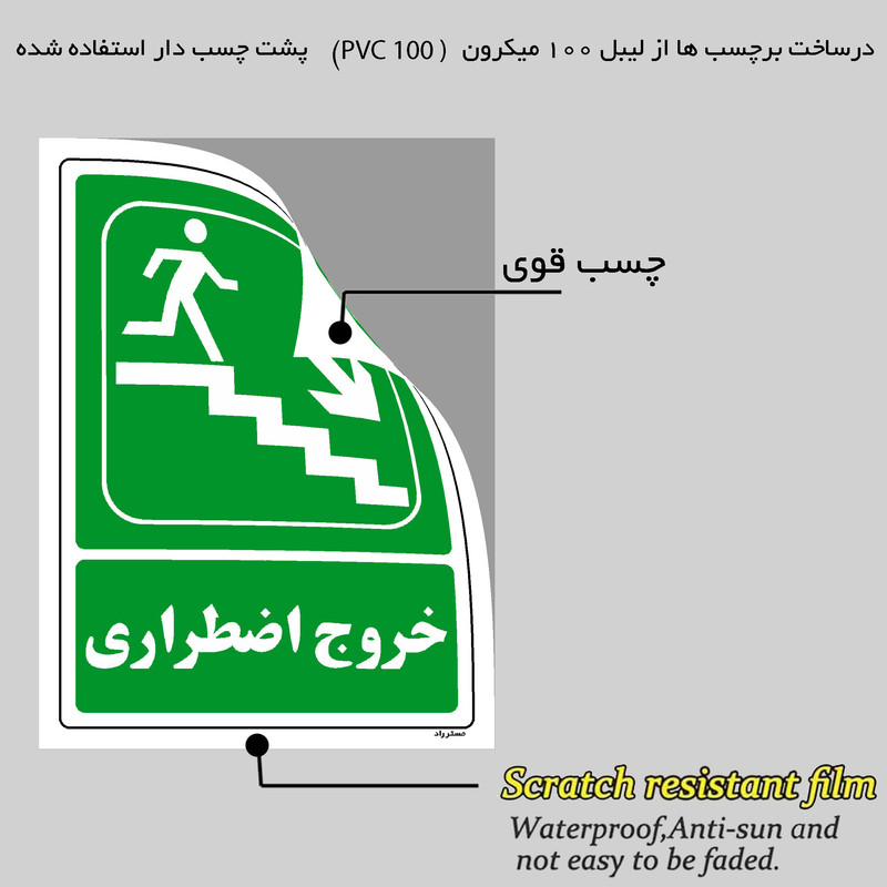 برچسب ایمنی مستر راد طرح خروج اضطراری مدل HSE-OSHA-083