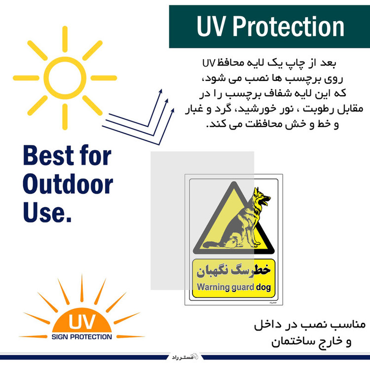 برچسب ایمنی مستر راد طرح خطر سگ نگهبان مدل HSE-OSHA-087