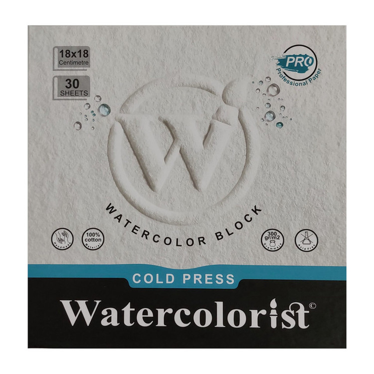 دفتر آبرنگ 30 برگ واترکالریست مدل بلوک کلدپرس پرو کد proCold18