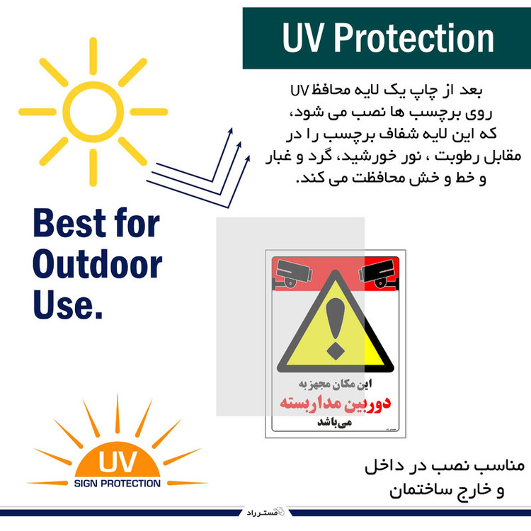 برچسب ایمنی مستر راد طرح این مکان مجهز به دوربین مدار بسته می باشد مدل HSE-OSHA-008