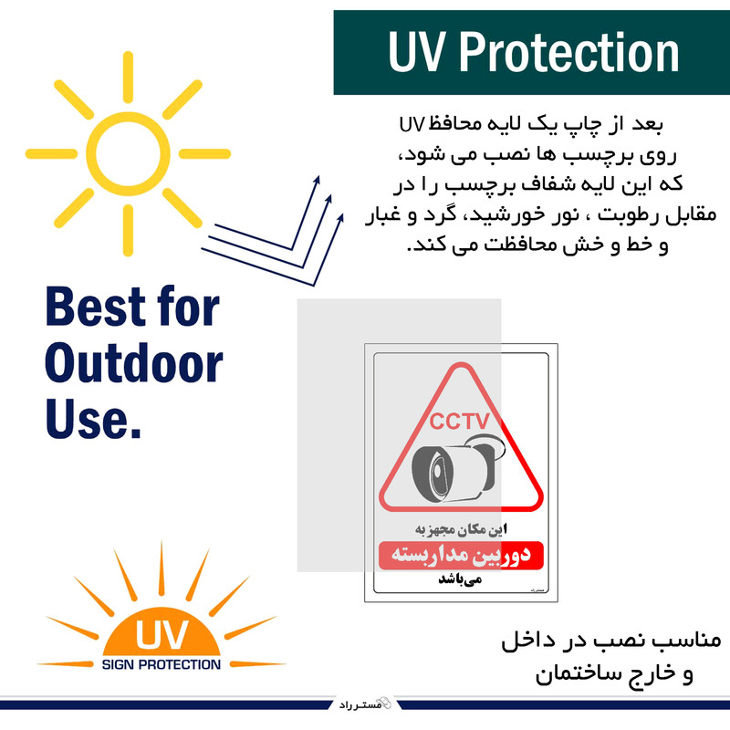 برچسب ایمنی مستر راد طرح این مکان مجهز به دوربین مدار بسته می باشد مدل HSE-OSHA-021