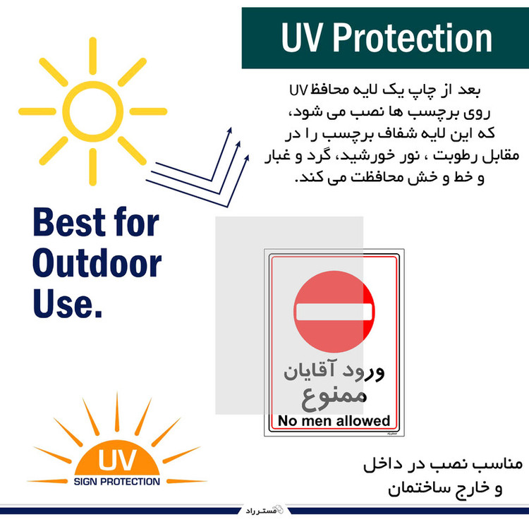 برچسب ایمنی مستر راد طرح ورود آقایان ممنوع مدل HSE-OSHA-1098