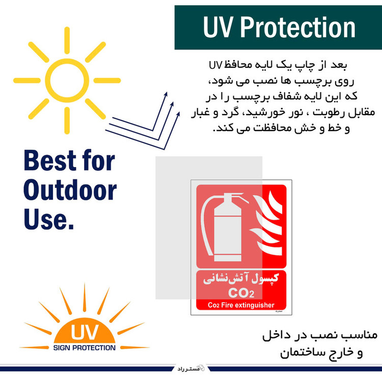 برچسب ایمنی مستر راد طرح کپسول آتش نشانی CO2 مدل HSE-OSHA-028