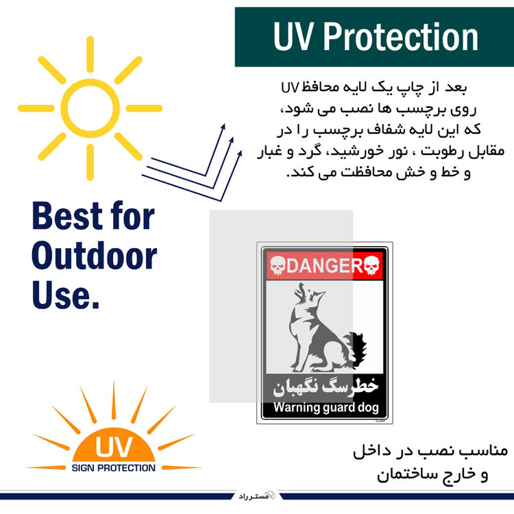 برچسب ایمنی مستر راد طرح خطر سگ نگهبان مدل HSE-OSHA-117