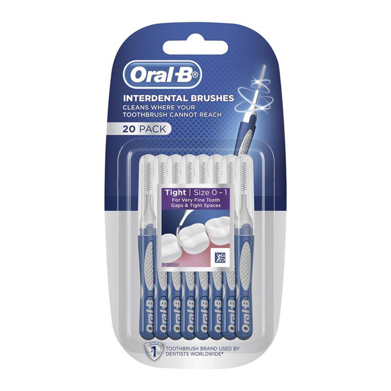 مسواک بین دندانی اورال-بی مدل Interdental بسته 20 عددی