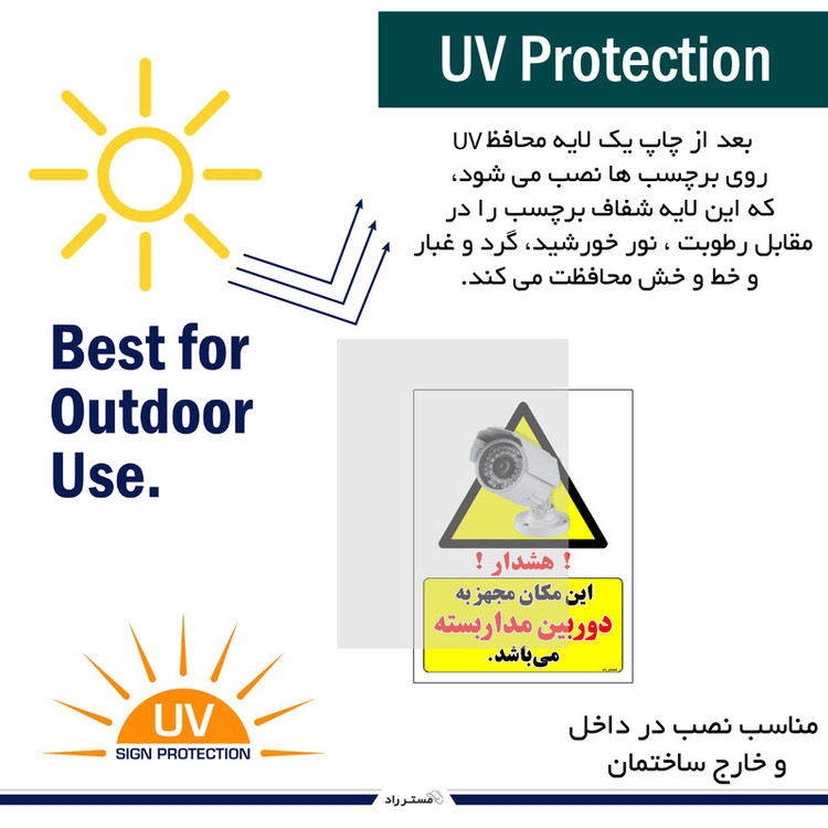 برچسب ایمنی مستر راد طرح این مکان مجهز به دوربین مدار بسته می باشد مدل HSE-OSHA-002