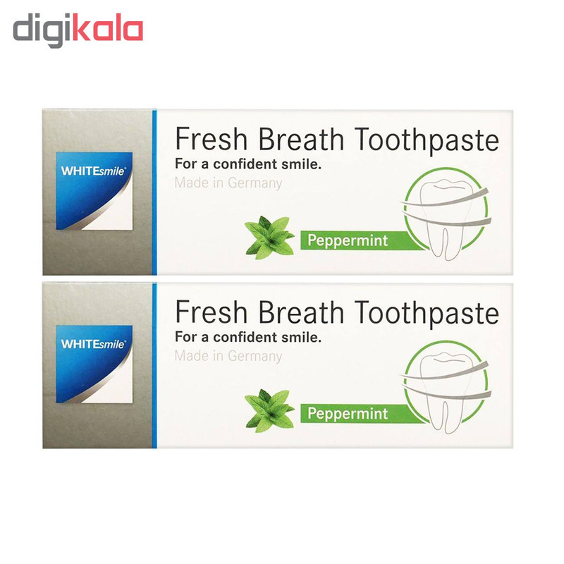 خمیر دندان وایت اسمایل مدل از بین برنده باکتری ها و بوی بد دهان Fresh Breath حجم 70 میلی گرم مجموعه دو عددی