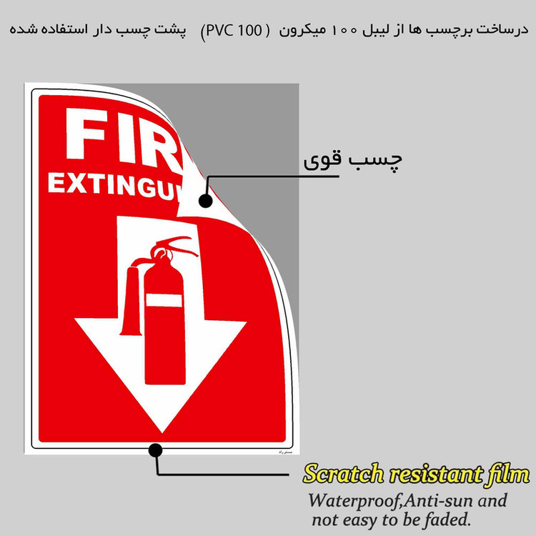 برچسب راهنما مستر راد طرح محل نصب کپسول آتشنشانی کد HSE-OSHA-001