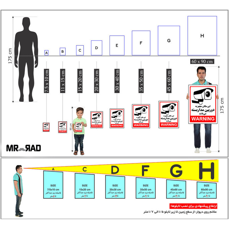 برچسب ایمنی مستر راد طرح این مکان مجهز به دوربین مدار بسته می باشد مدل HSE-OSHA-026