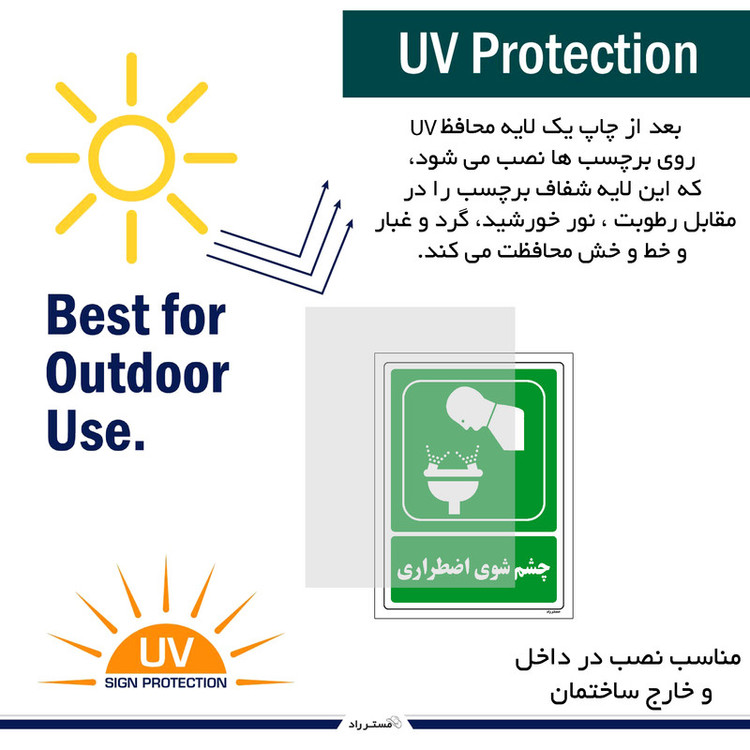 برچسب ایمنی مستر راد طرح چشم شوی اضطراری مدل HSE-OSHA-0053