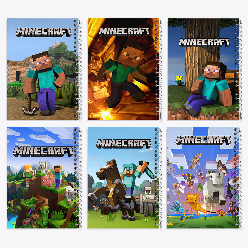 دفتر مشق 100 برگ خندالو طرح ماینکرفت (Minecraft) کد 574 مجموعه 6 عددی