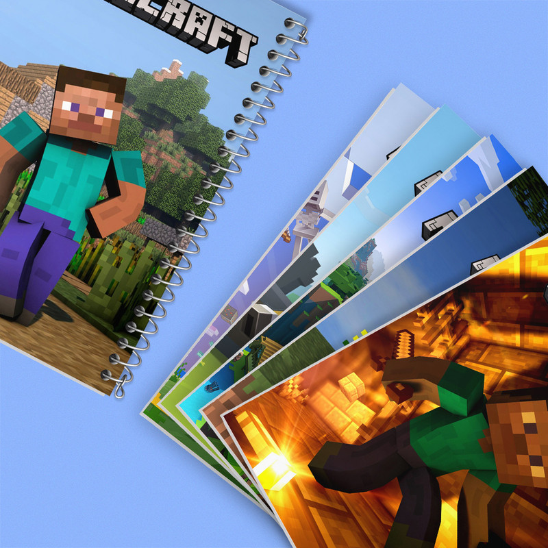 دفتر مشق 100 برگ خندالو طرح ماینکرفت (Minecraft) کد 574 مجموعه 6 عددی