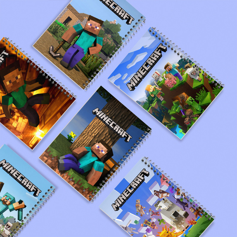 دفتر مشق 100 برگ خندالو طرح ماینکرفت (Minecraft) کد 574 مجموعه 6 عددی