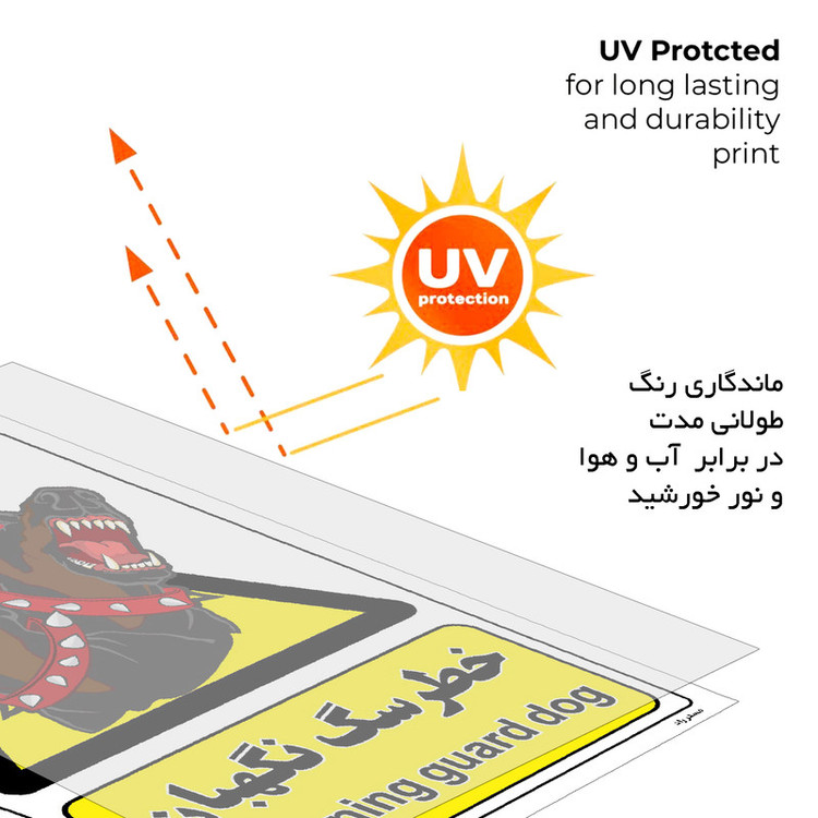 برچسب ایمنی مستر راد طرح خطر سگ نگهبان مدل HSE-OSHA-072