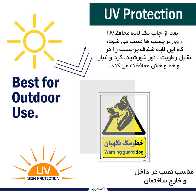 برچسب ایمنی مستر راد طرح خطر سگ نگهبان مدل HSE-OSHA-078