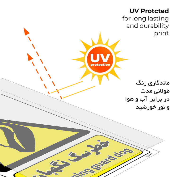 برچسب ایمنی مستر راد طرح خطر سگ نگهبان مدل HSE-OSHA-078