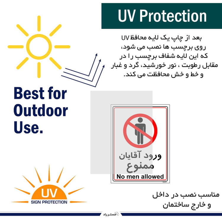 برچسب ایمنی مستر راد طرح ورود آقایان ممنوع مدل HSE-OSHA-1101