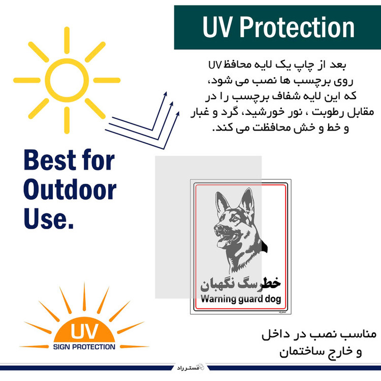 برچسب ایمنی مستر راد طرح خطر سگ نگهبان مدل HSE-OSHA-031