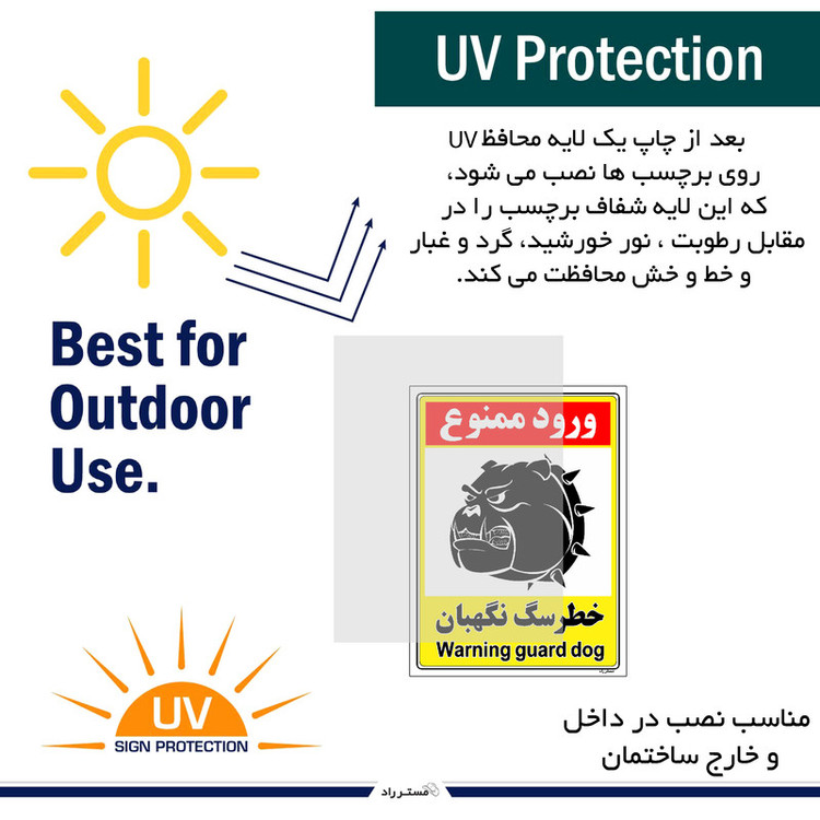برچسب بازدارنده مستر راد طرح خطر سگ نگهبان مدل HSE-OSHA-137